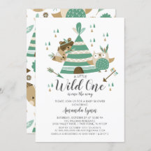 Invitación de Baby Shower Wild One