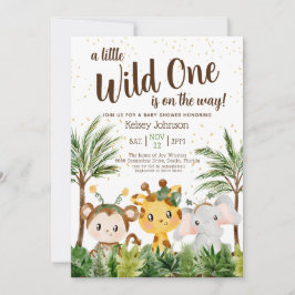 Invitación de Baby Shower Wild One Boy Jungle
