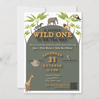 Invitación de Baby Shower "Wild One" Jungle (v2)