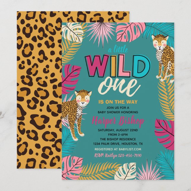 Invitación de Baby Shower Wild One | Una ducha sal (Anverso / Reverso)