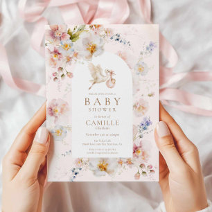 Invitación de Baby Shower Wildflower Baby en Flor