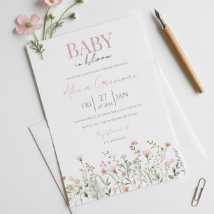 Invitación de Baby Shower 'Wildflower Baby in Bloo
