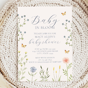 Invitación de Baby Shower 'Wildflower Baby in Bloo