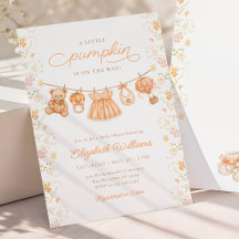 Invitación de Baby Shower Wildflower Little Pumpki
