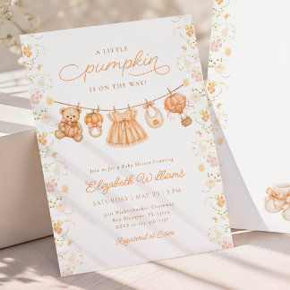 Invitación de Baby Shower Wildflower Little Pumpki