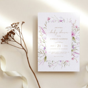 Invitación de Baby Shower Wildflower Meadow
