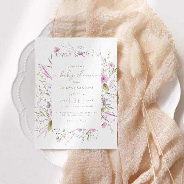 Invitación de Baby Shower Wildflower Meadow (Subido por el creador)