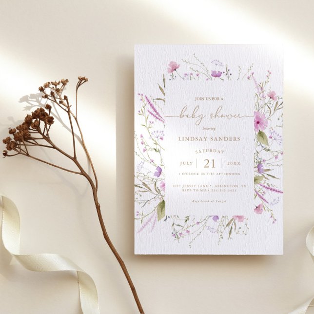Invitación de Baby Shower Wildflower Meadow (Subido por el creador)