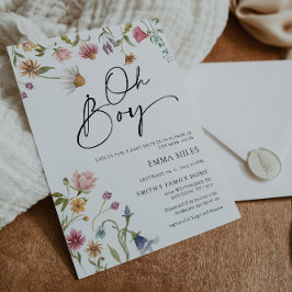 Invitación de Baby Shower Wildflower Oh Boy