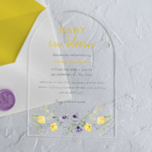 Invitación de baby shower Wildflowers Baby en flor