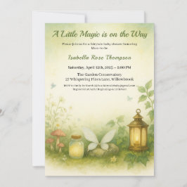 Invitación de baby shower Woodland Glow | Tarro de