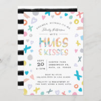 Invitación de Baby Shower XOXO Abrazos, amor y bes