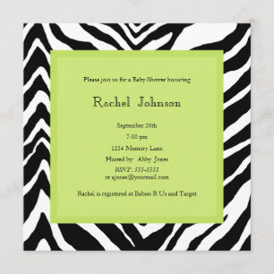 Invitación de Baby Shower - Zebra