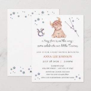 Invitación de Baby Shower Zodiac Tauro