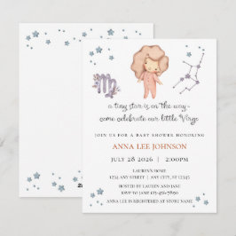 Invitación de Baby Shower Zodiaco Virgo