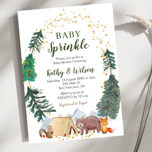 Invitación de Baby Sprinkle Animal del Bosque
