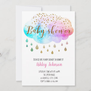 invitación de baby sprinkle nube