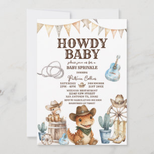 Invitación de Baby Sprinkle Western Vaquero 'Howdy