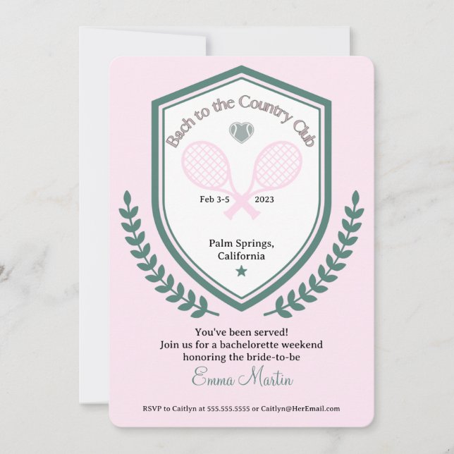 Invitación de Bach to Country Club (Anverso)