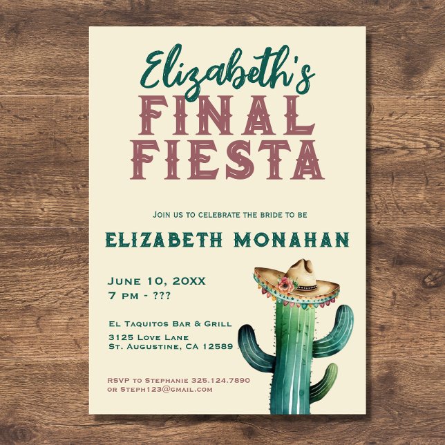Invitación de Bachelorette de Fiesta Final de colo (Subido por el creador)