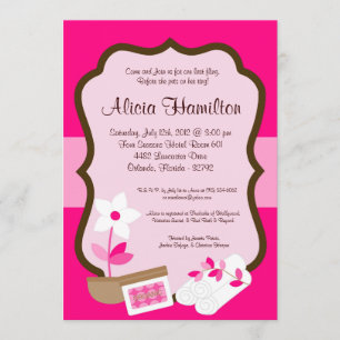 invitación de Bachelorette del rosa del
