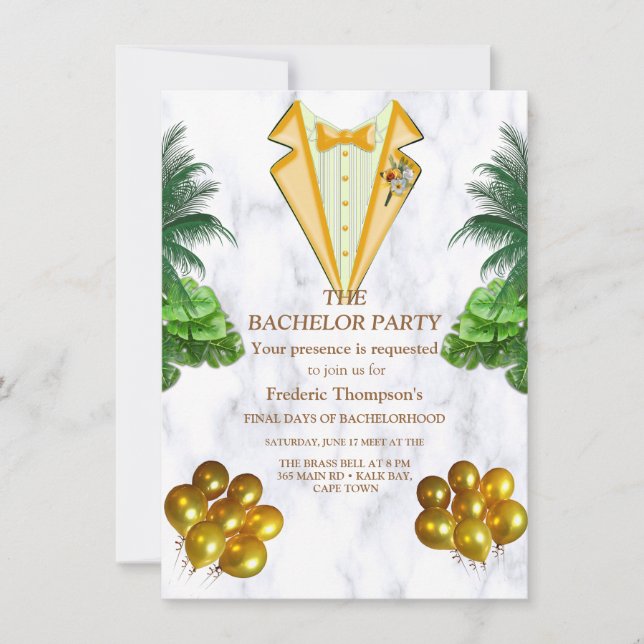 Invitación de bachiller romántico tropical (Anverso)