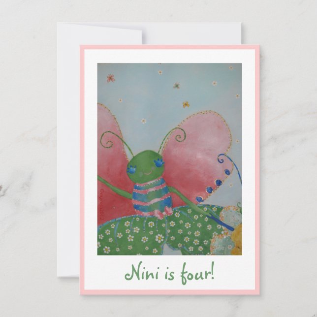 Invitación de bailarina de mariposa (Anverso)