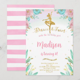 Invitación de Bailarina de Oro y Verde 