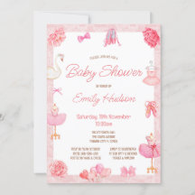 Invitación de Bailarina de Tutú Rosa Editable