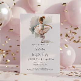 Invitación de Bailarina Pequeña Acuarela