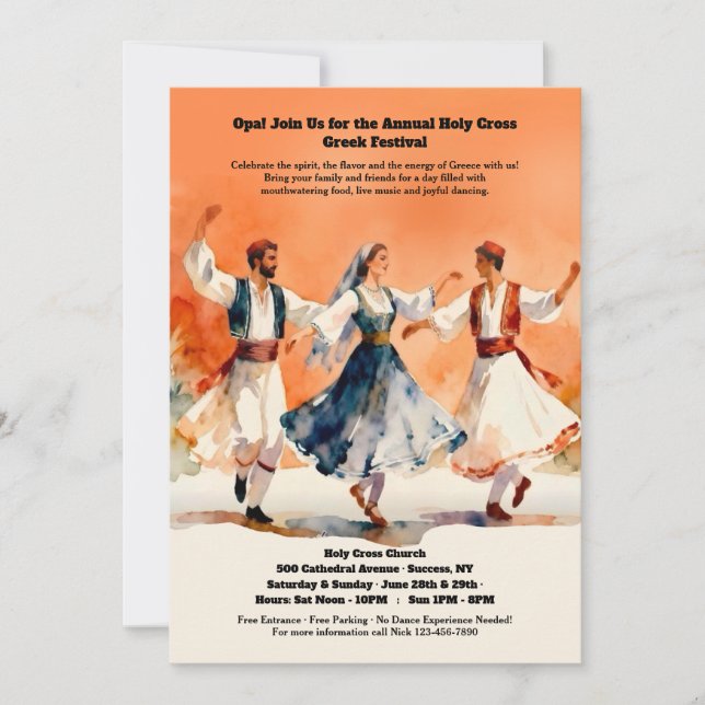Invitación de Bailarines Griegos (Anverso)