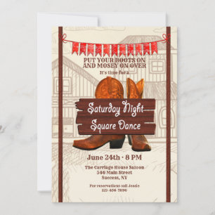 Invitación de baile cuadrado