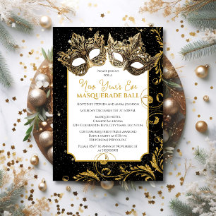 Invitación de Baile de Máscaras de Nochevieja de O