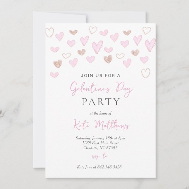 Invitación de baile del día de Galentines (Anverso)
