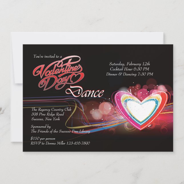 Invitación de baile El día de San Valentín (Anverso)
