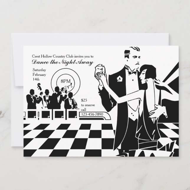 Invitación de baile para pareja (Anverso)