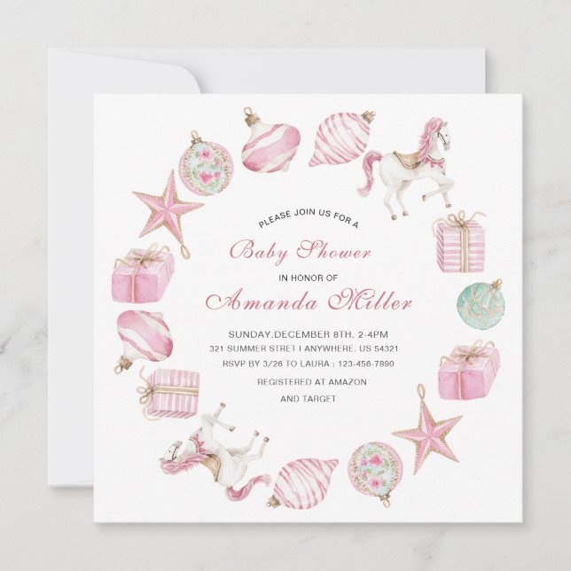 Invitación de ballet Cascanueces de Navidad en acu (Anverso)