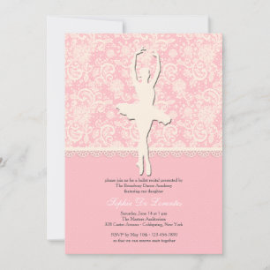Invitación de ballet sobre sus dedos de los pies