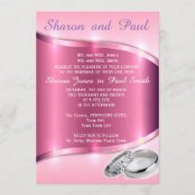 INVITACIÓN DE BANDA DE BODA DE PLATINO ROSA