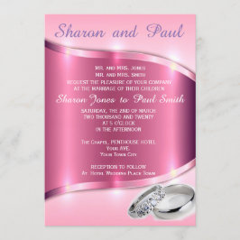 INVITACIÓN DE BANDA DE BODA DE PLATINO ROSA