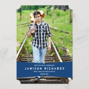 Invitación de Banner Grad moderna / Azul real