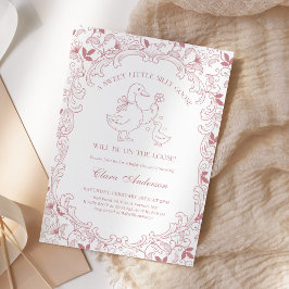 Invitación de Baño de Bebé Dibujada a Mano de Gans