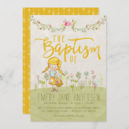 INVITACIÓN DE BAPTISMO DE LDS | Chica floral Cute 