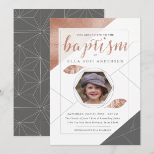 INVITACIÓN DE BAPTISMO DE LDS   Colección Boho Fea