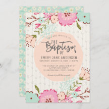 INVITACIÓN DE BAPTISMO DE LDS | Elegante Chica flo
