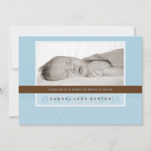 INVITACIÓN DE BAPTISMO FOTOGRÁFICO :: dulzmente di (Anverso)