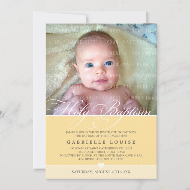 INVITACIÓN DE BAPTISMO FOTOGRÁFICO :: encantador t (Anverso)