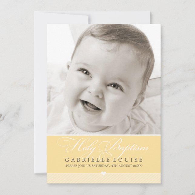 INVITACIÓN DE BAPTISMO FOTOGRÁFICO :: encantador t (Anverso)