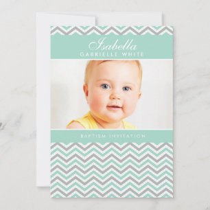 INVITACIÓN DE BAPTISMO FOTOGRÁFICO :: menta de che