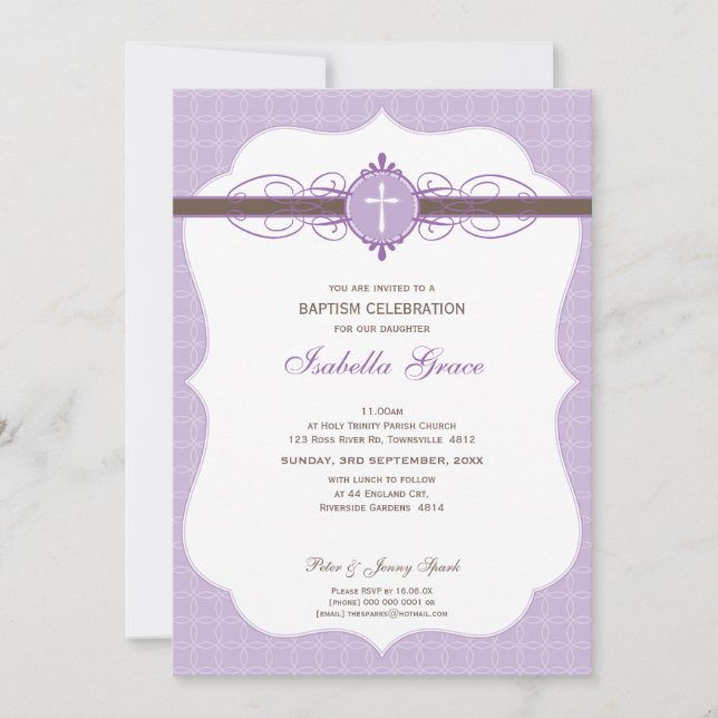 INVITACIÓN DE BAPTISMO :: inmaculado 1P (Anverso)